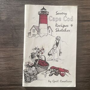 Savory Cape Cod Recipes & Sketches Paperback Cook Book by Gail Cavaliere 62 pgs